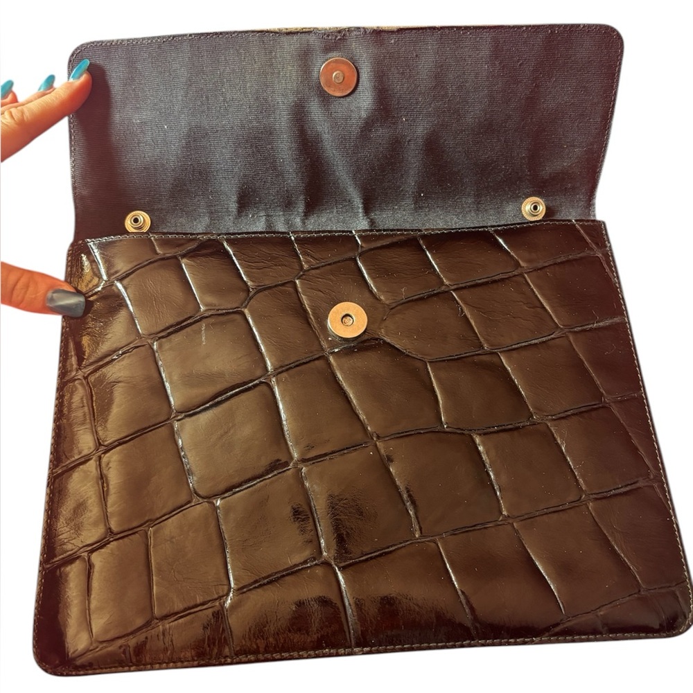 Furla Croc Embossed Clutch - Picture 6 of 11